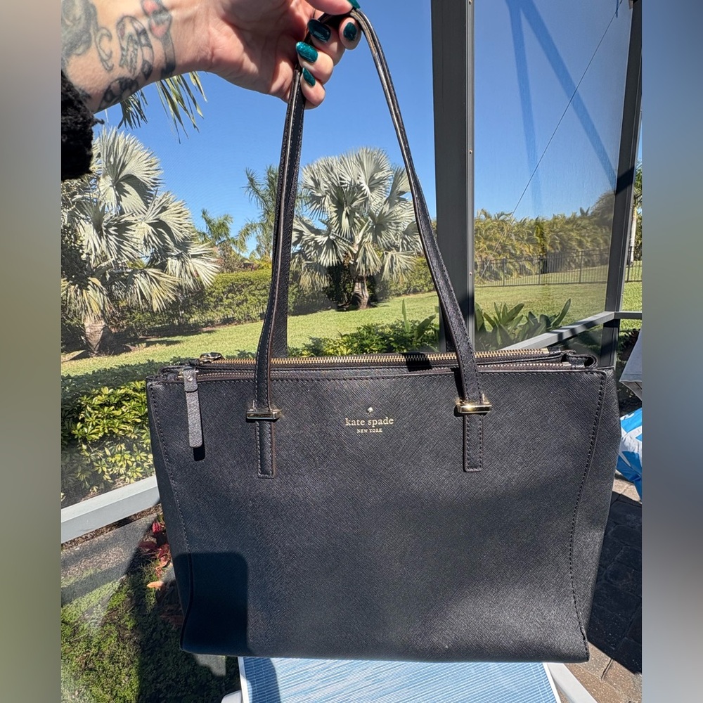 Kate Spade Cedar Street Jensen Large Black leather Bag with matching wallet